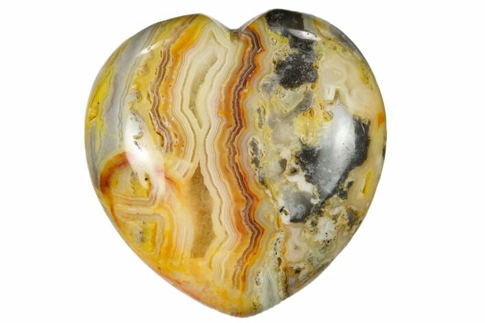 1.6" Polished Crazy Lace Agate Heart - Photo 1